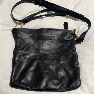 Sseko Black Leather Crossbody Bag